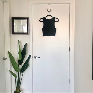 ZARA Boat Neck Solid Cropped Tank